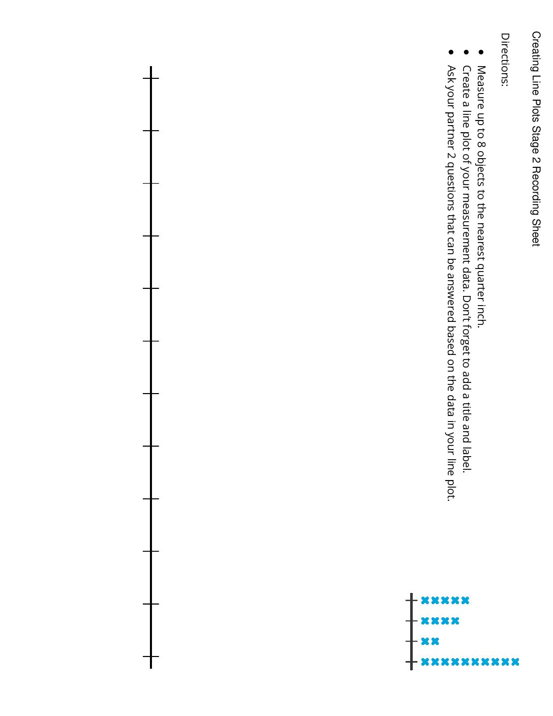 Center Creating Line Plots 2 5 Stage 2 Quarter İnches Creating Line Plots Stage 2 Recording Sheet