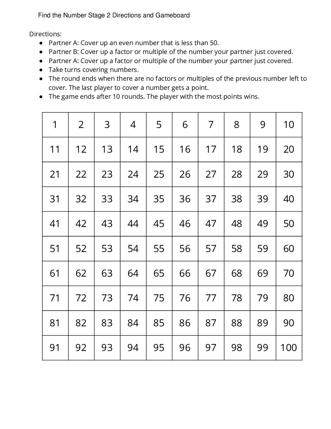 Center-Find-The-Number-4-Stage-2-Factors-And-Multiples-Find-The-Number-Stage-2-Directions-And-Gameboard
