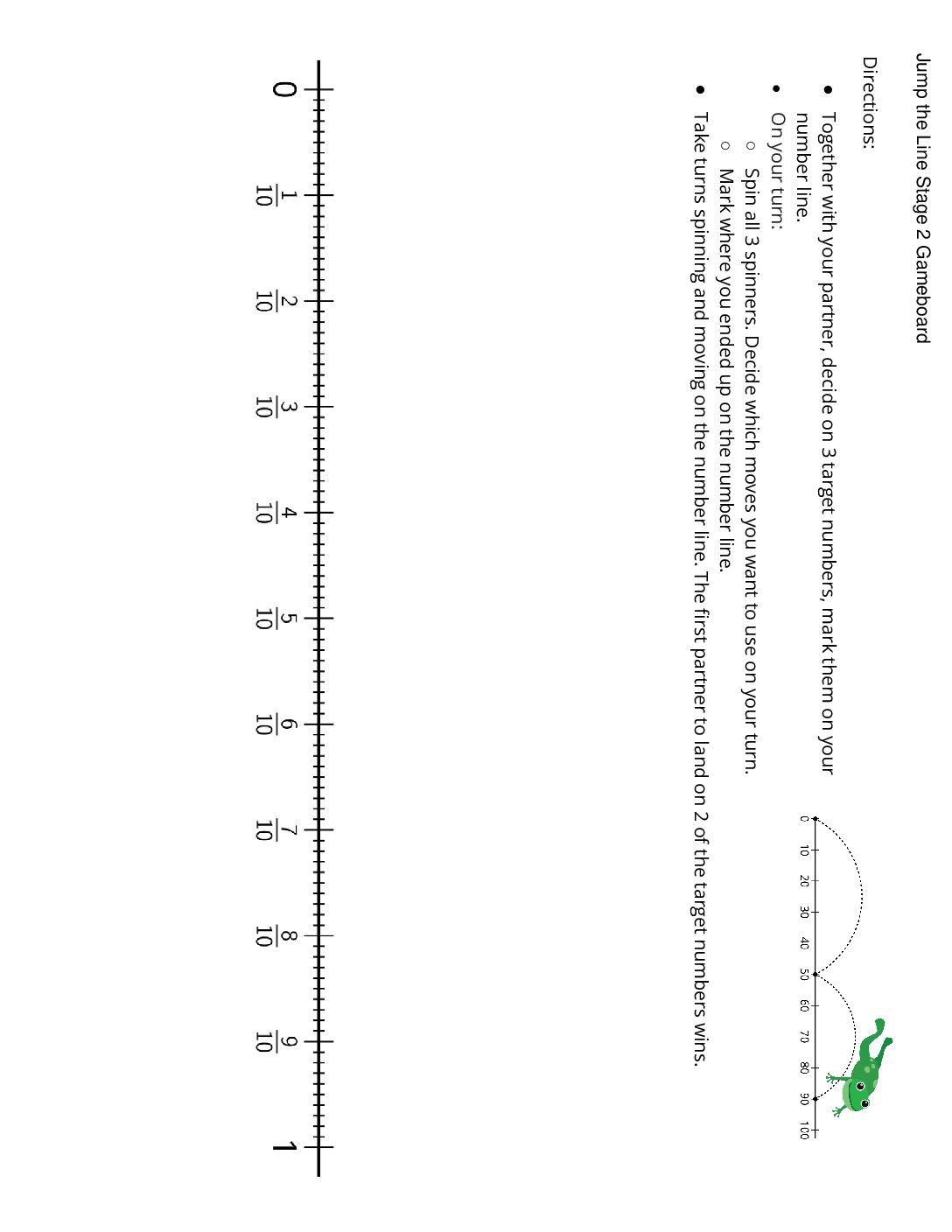 Center Jump The Line 2 5 Stage 2 Add And Subtract Tenths And Hundredths Jump The Line Stage 2 Gameboard