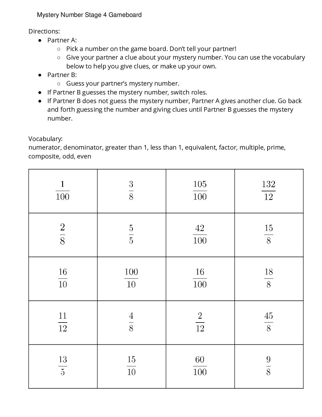 Center-Mystery-Number-1-4-Stage-4-Fractions-With-Denominators-5-8-10-12-100-Mystery-Number-Stage-4-Gameboard