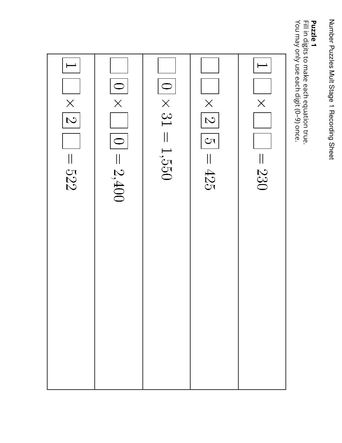 Center-Number-Puzzles-Multiplication-And-Division-4-5-Stage-1-Two-Digit-Factors-Number-Puzzles-Mult-Stage-1-Recording-Sheet