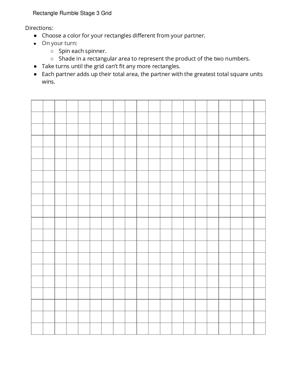 Center Rectangle Rumble 3 5 Stage 3 Factors 1 10 Rectangle Rumble Stage 3 Grid