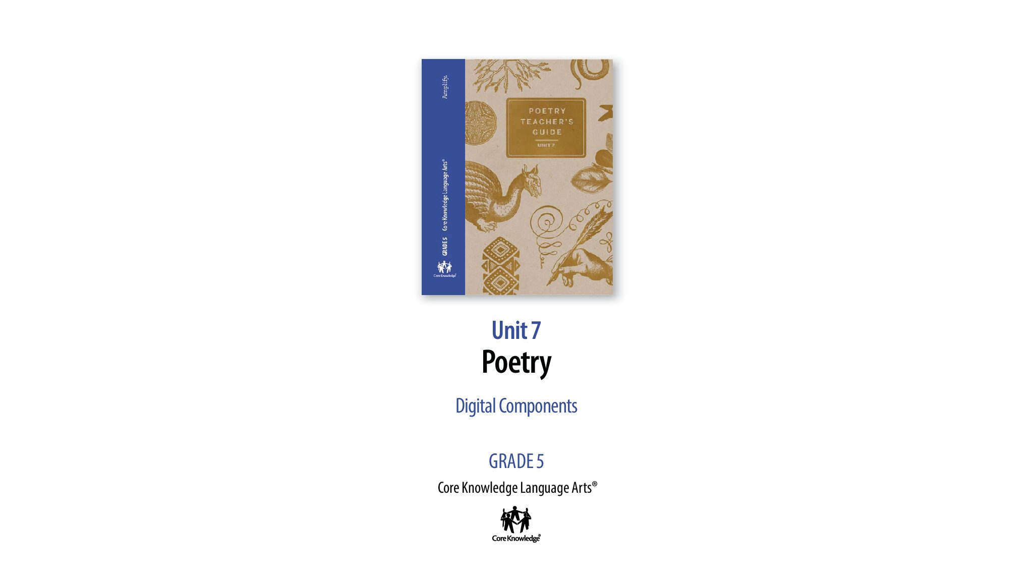 Ckla G5U7 Poetry Dc