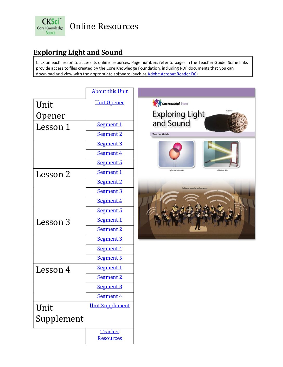 Cksci G1U3 Lightandsound Online Resources