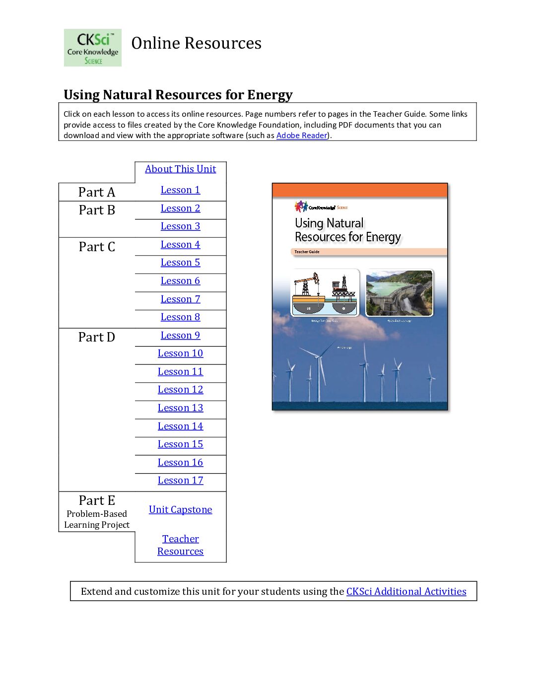 Cksci G4U5 Energyresources Online Resources