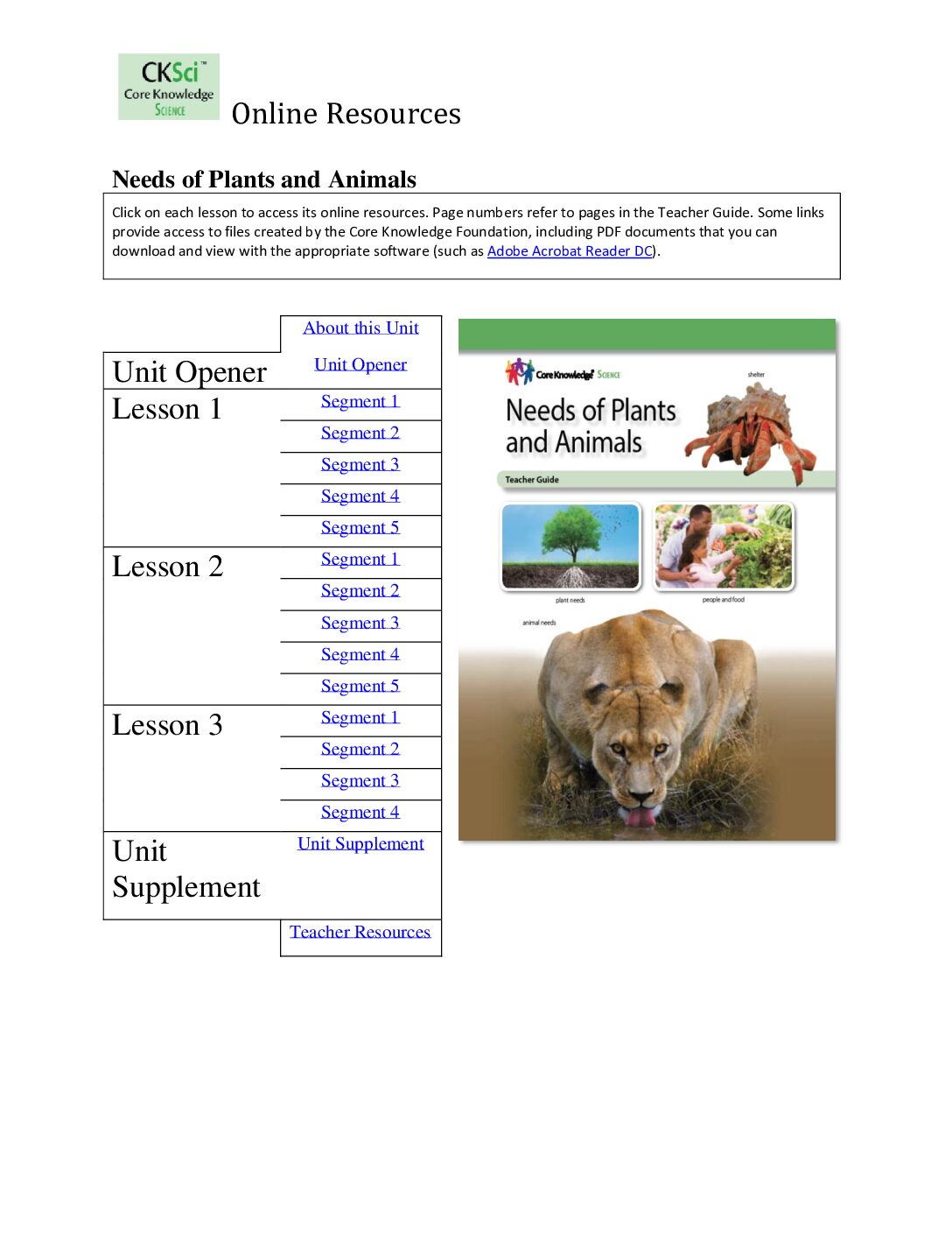 Cksci Gku2 Needs Of Plants And Animals Org