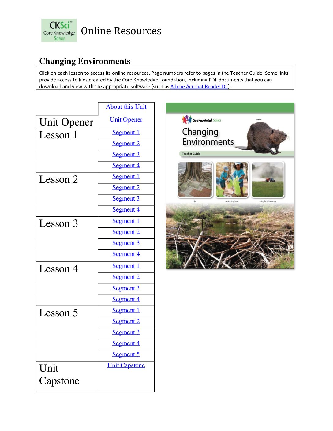 Cksci Gku3 Changing Environments Online Resources