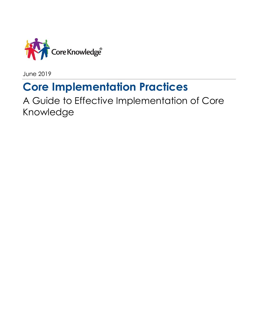 Core Implementation Practices A Guide To Effective Implementation Of Core Knowledge