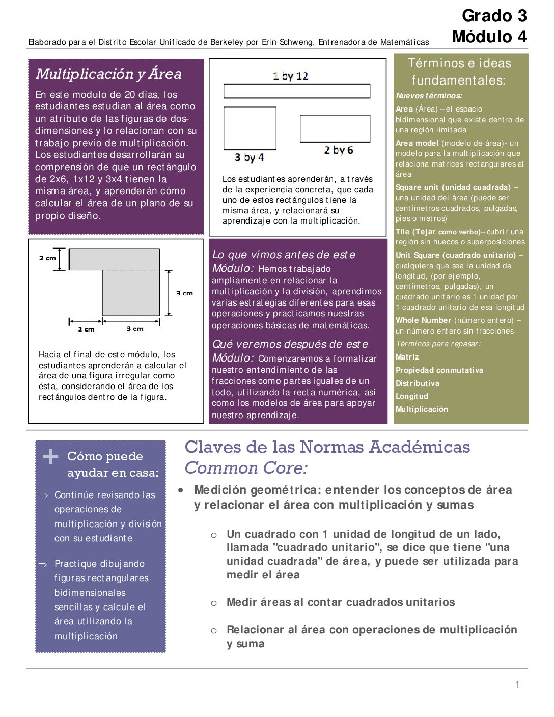 Espanol Familyletter Grade 3 Mod 4