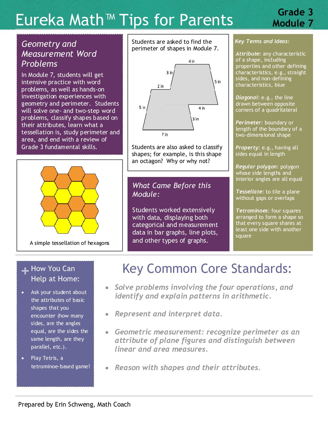 Eureka Math Grade 3 Module 7 Parent Tip Sheet