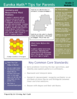 Eureka Math Grade 3 Module 7 Parent Tip Sheet