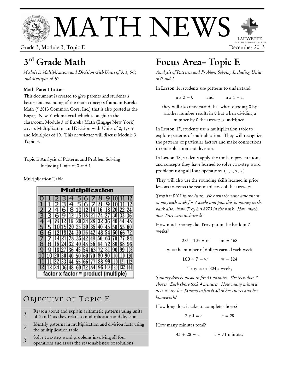 G3 M3 Te V1 Newsletter