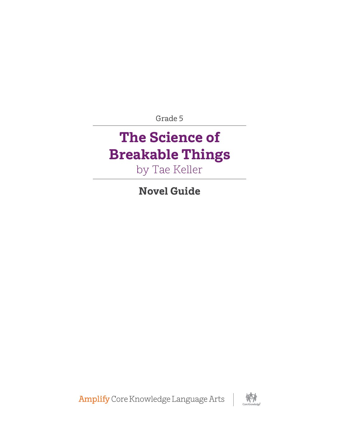 G5 The Science Of Breakable Things Teacher Guide