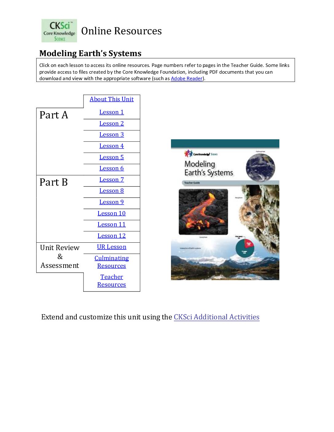 G5Sci U3 Earthsystems Online Resources