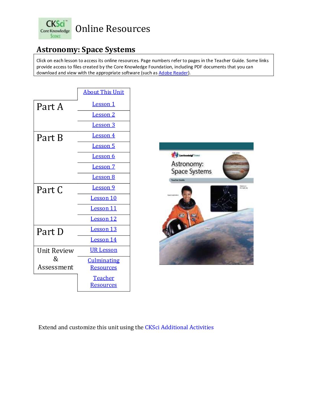 G5Sci U5 Astronomy Online Resources