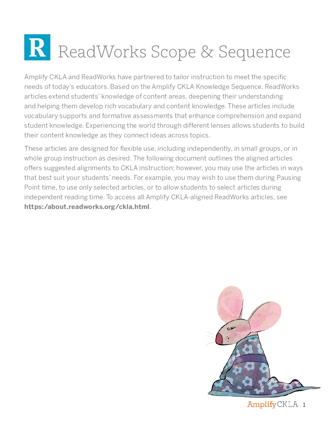 Grade 5 Readworks Scope & Sequence