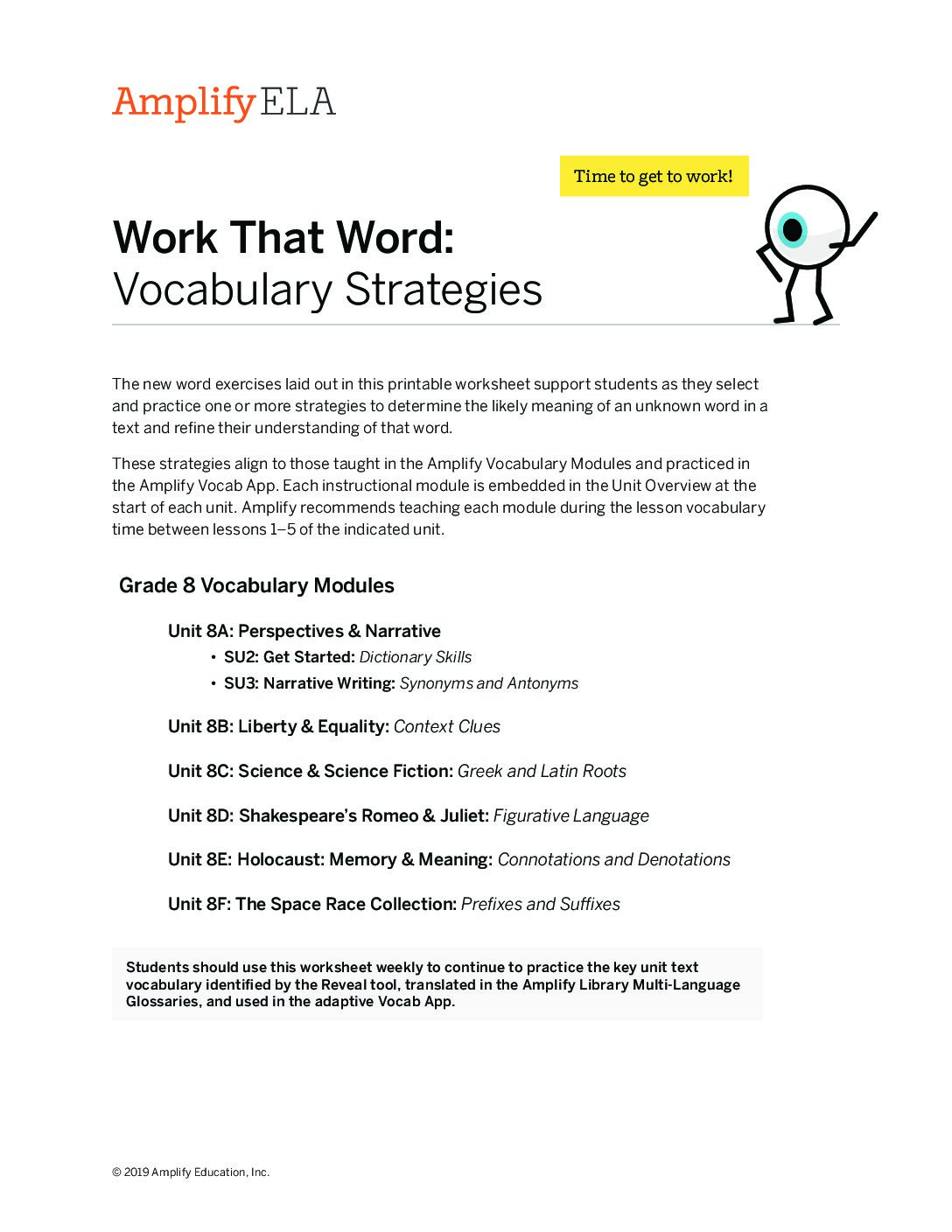 Grade 8 Vocabulary Strategies Work That Word