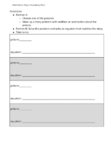 Grade1.2.A5.1 İntroduce Math Stories Add And Subtract Math Stories Stage 4 Recording Sheet