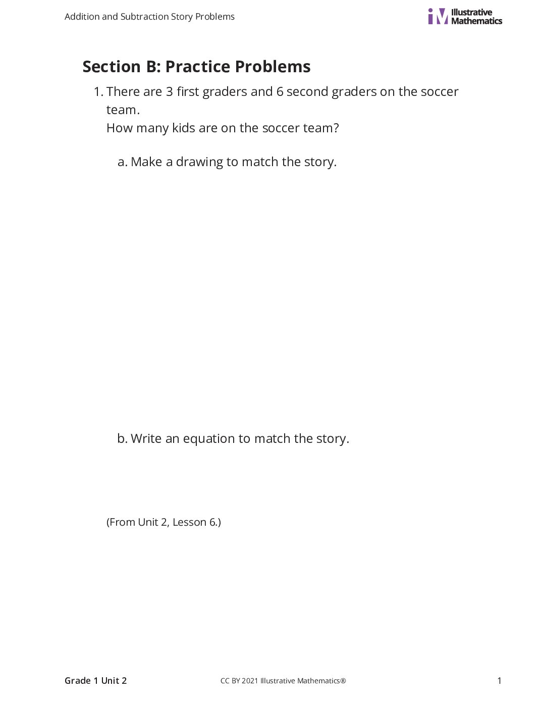 Grade1 2 B Put Together Take Apart Story Problems Curated Practice Problem Set