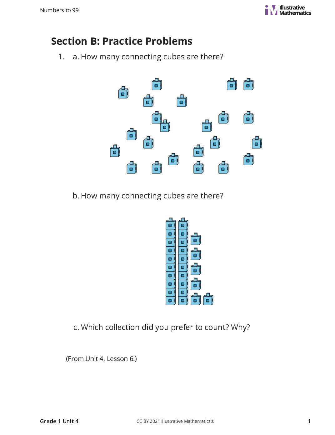 Grade1 4 B Tens And Ones Curated Practice Problem Set