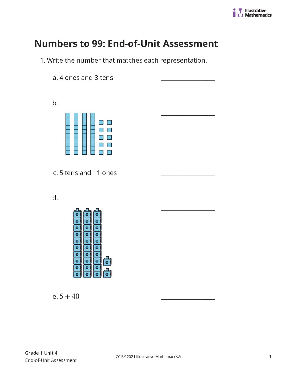 Grade1 4 End Of Unit Assessment Assessment