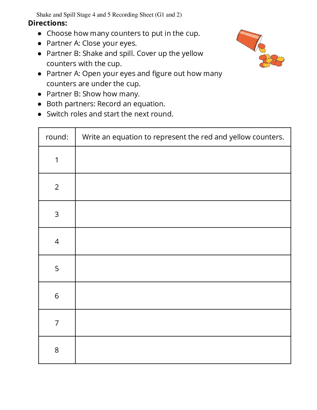 Grade1.3.B12.3-İntroduce-Shake-And-Spill-Cover-Up-To-20-Shake-And-Spill-Stage-4-And-5-Recording-Sheet-G1-And-2