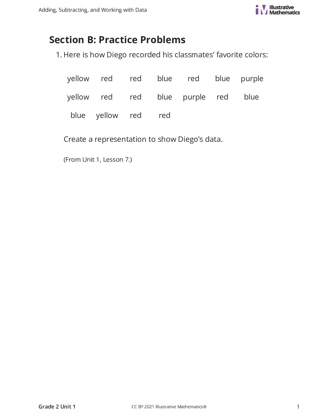 Grade2 1 B Ways To Represent Data Curated Practice Problem Set