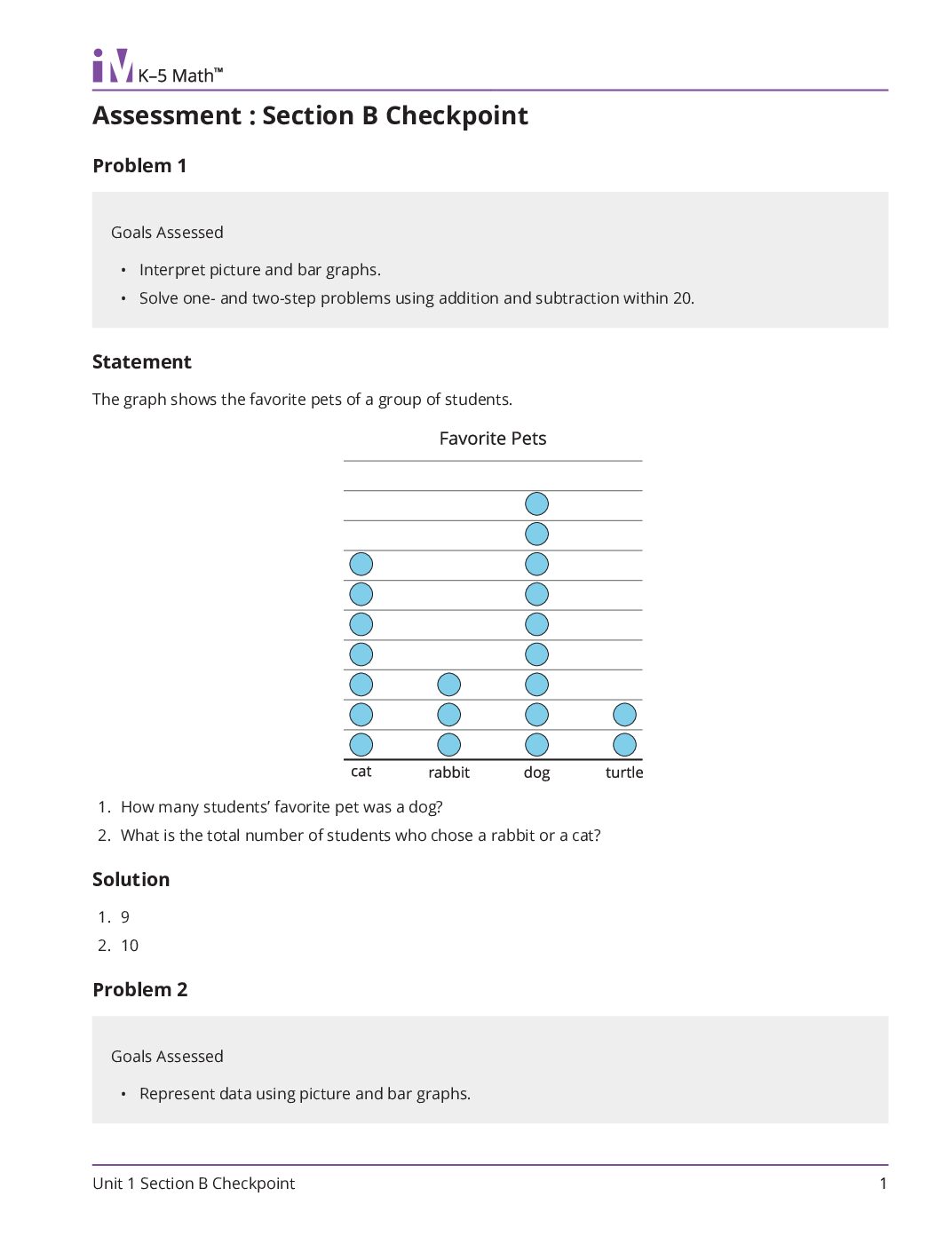 Grade2 1 Section B Checkpoint Teacher Guide