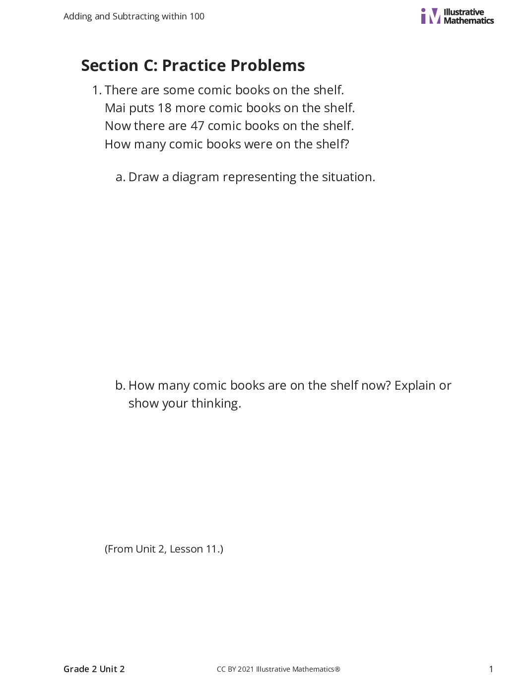 Grade2 2 C Represent And Solve Story Problems Curated Practice Problem Set