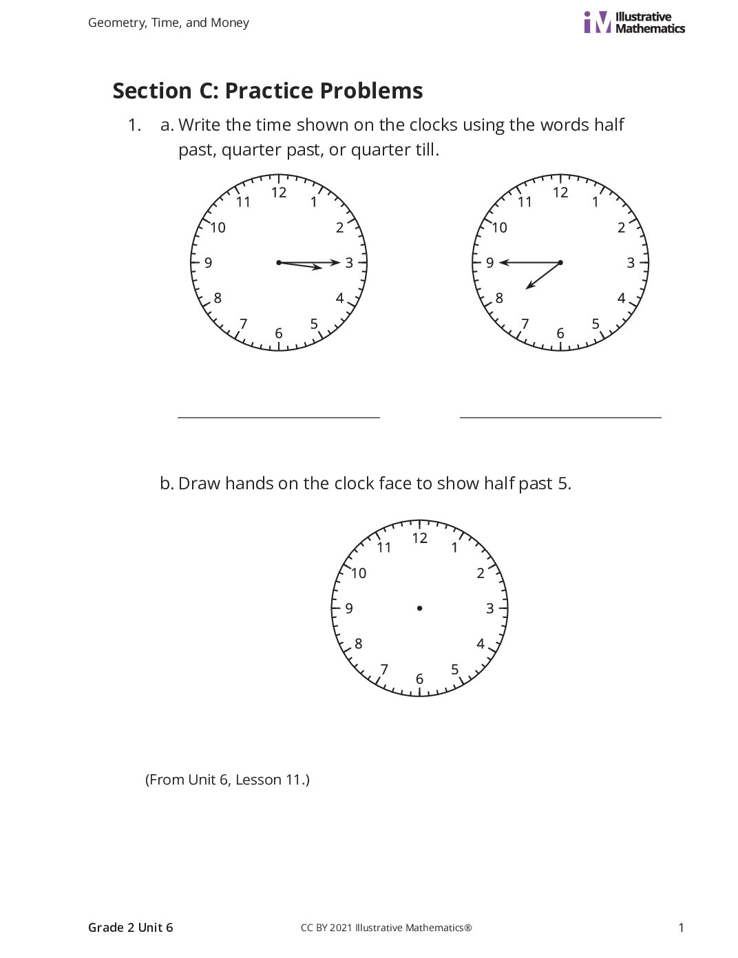 Grade2 6 C Time On The Clock Curated Practice Problem Set