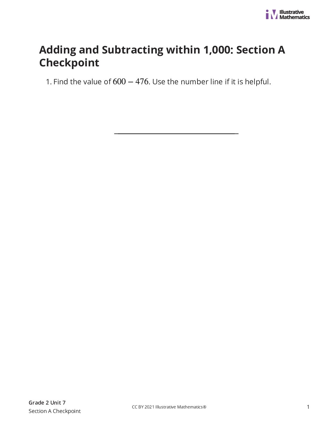 Grade2 7 Section A Checkpoint Assessment