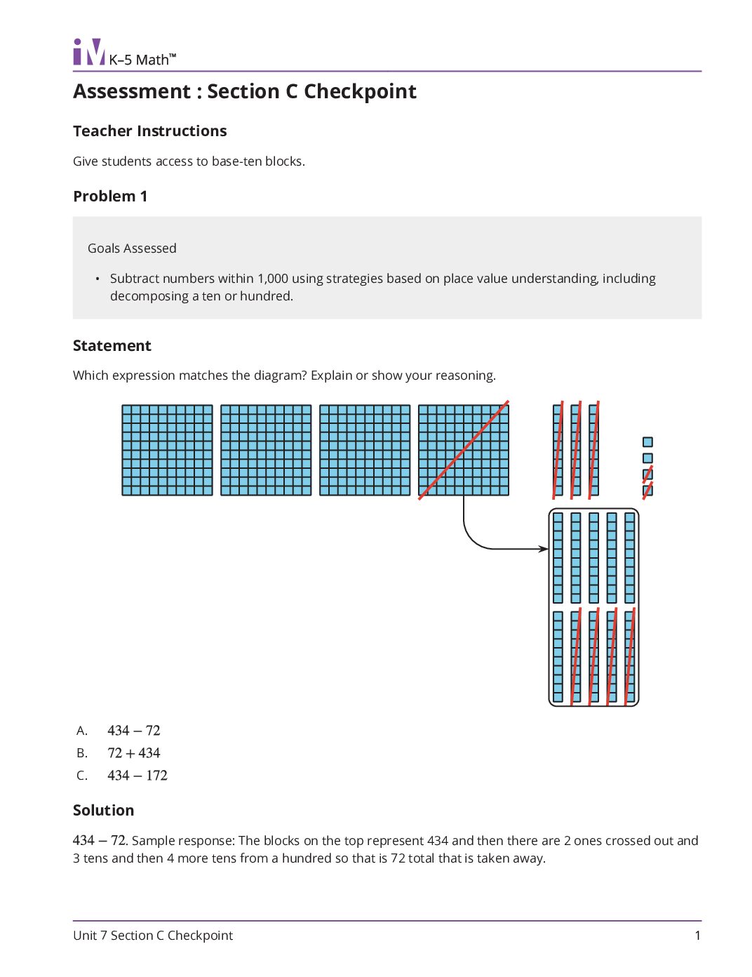 Grade2 7 Section C Checkpoint Teacher Guide