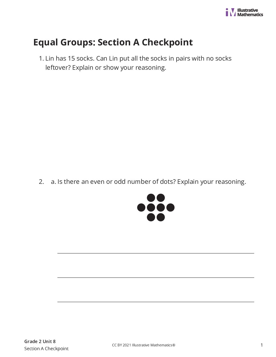 Grade2 8 Section A Checkpoint Assessment