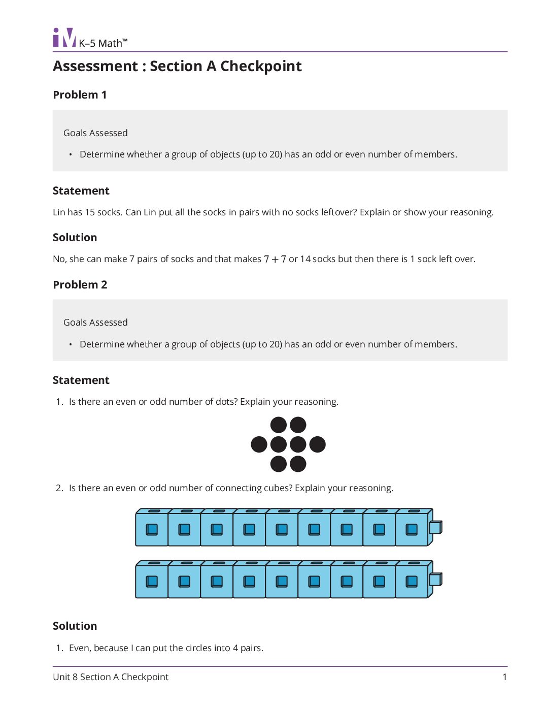 Grade2 8 Section A Checkpoint Teacher Guide