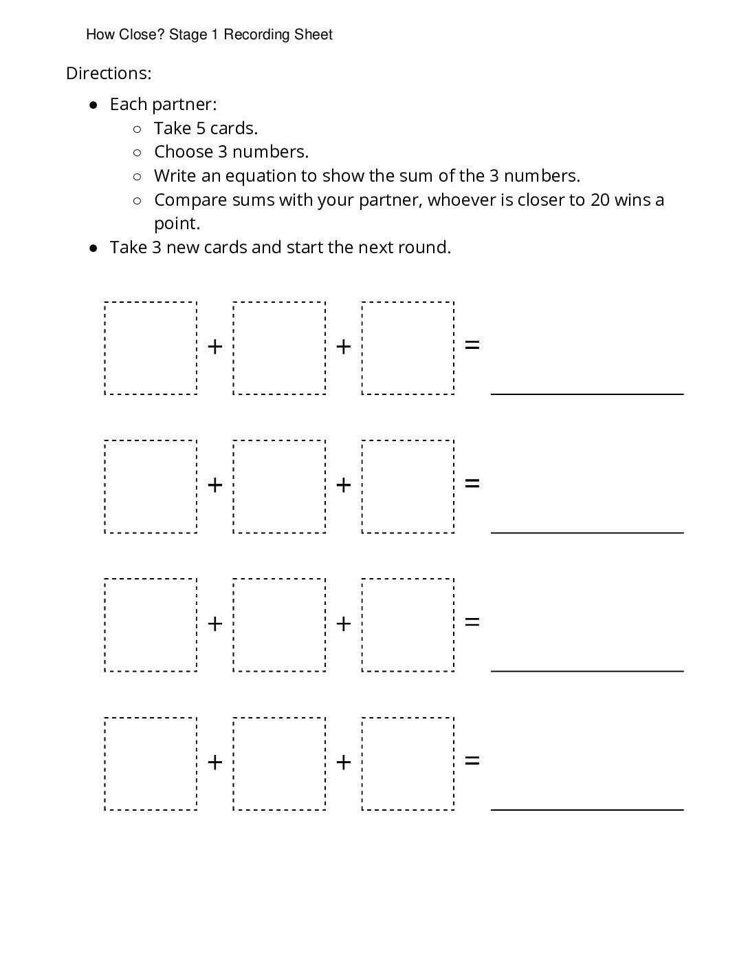 Grade2.1.A4.1 Revisit How Close How Close Stage 1 Recording Sheet