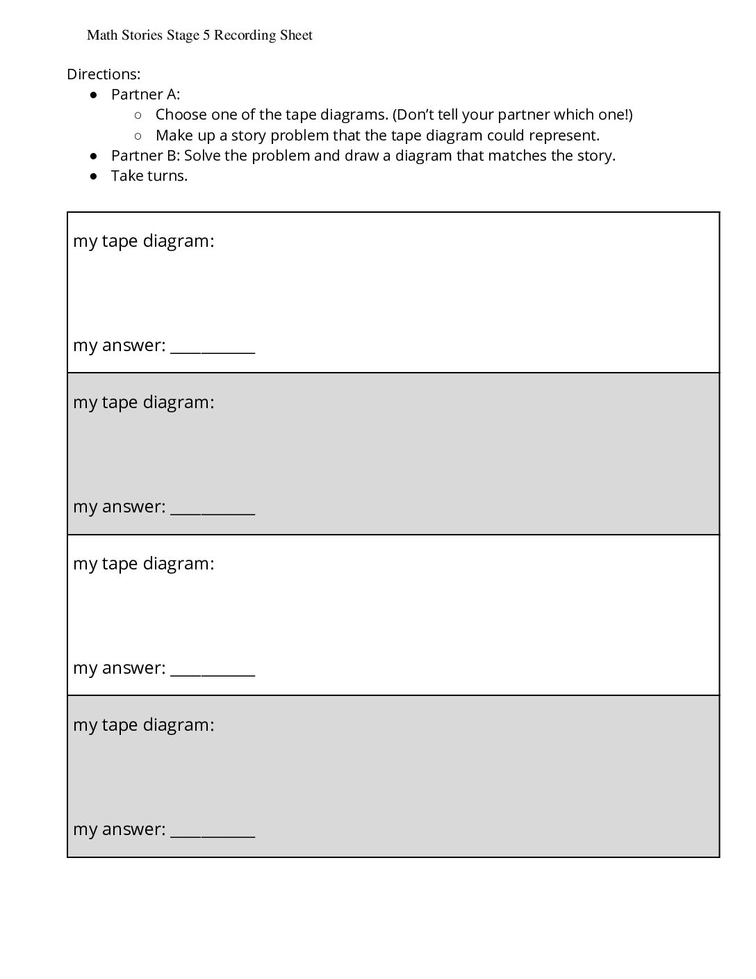 Grade2.2.C15.1 İntroduce Math Stories Tape Diagrams Math Stories Stage 5 Recording Sheet