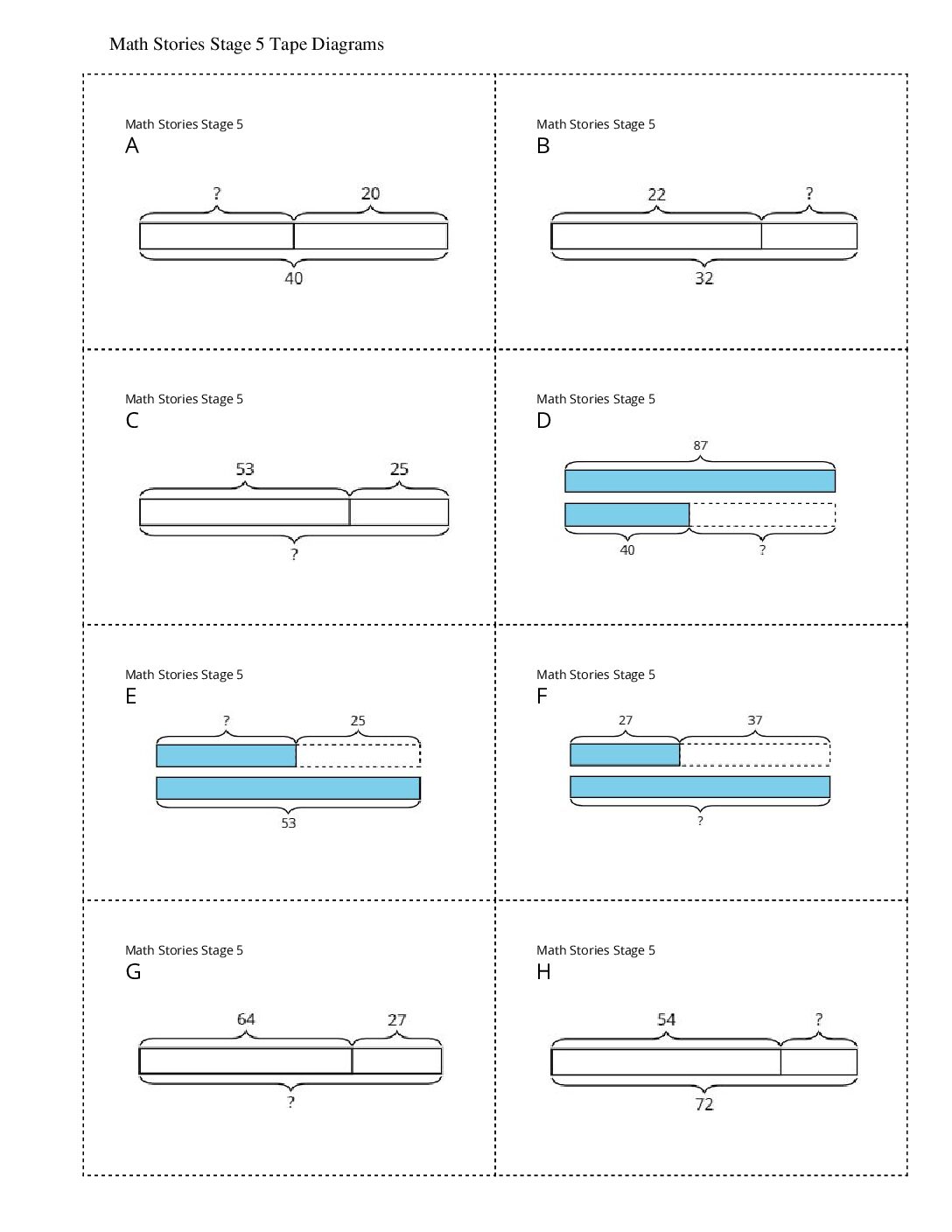 Grade2.2.C15.1 İntroduce Math Stories Tape Diagrams Math Stories Stage 5 Tape Diagrams