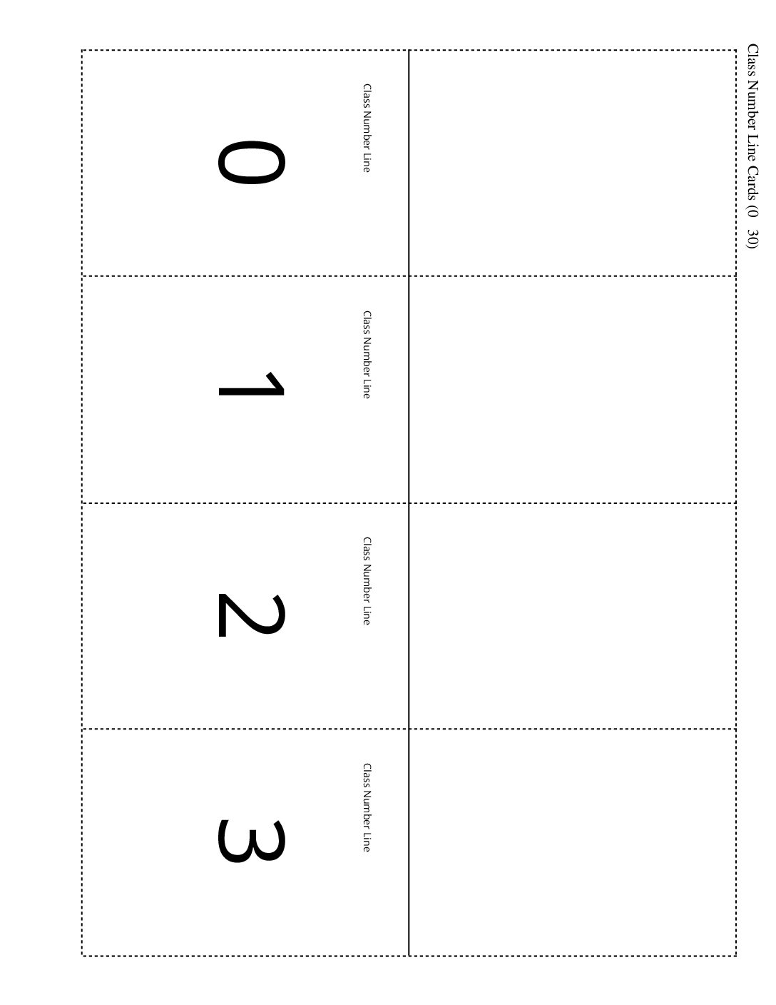 Grade2.4.A2.1 Class Number Line Class Number Line Cards 0 30