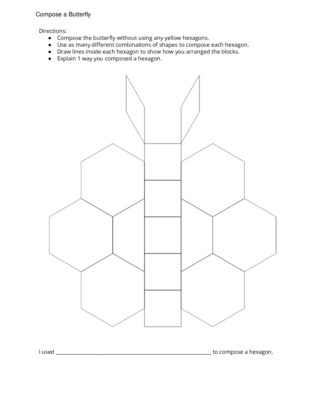 Grade2.6.B6.1 Many Ways To Compose Shapes Compose A Butterfly
