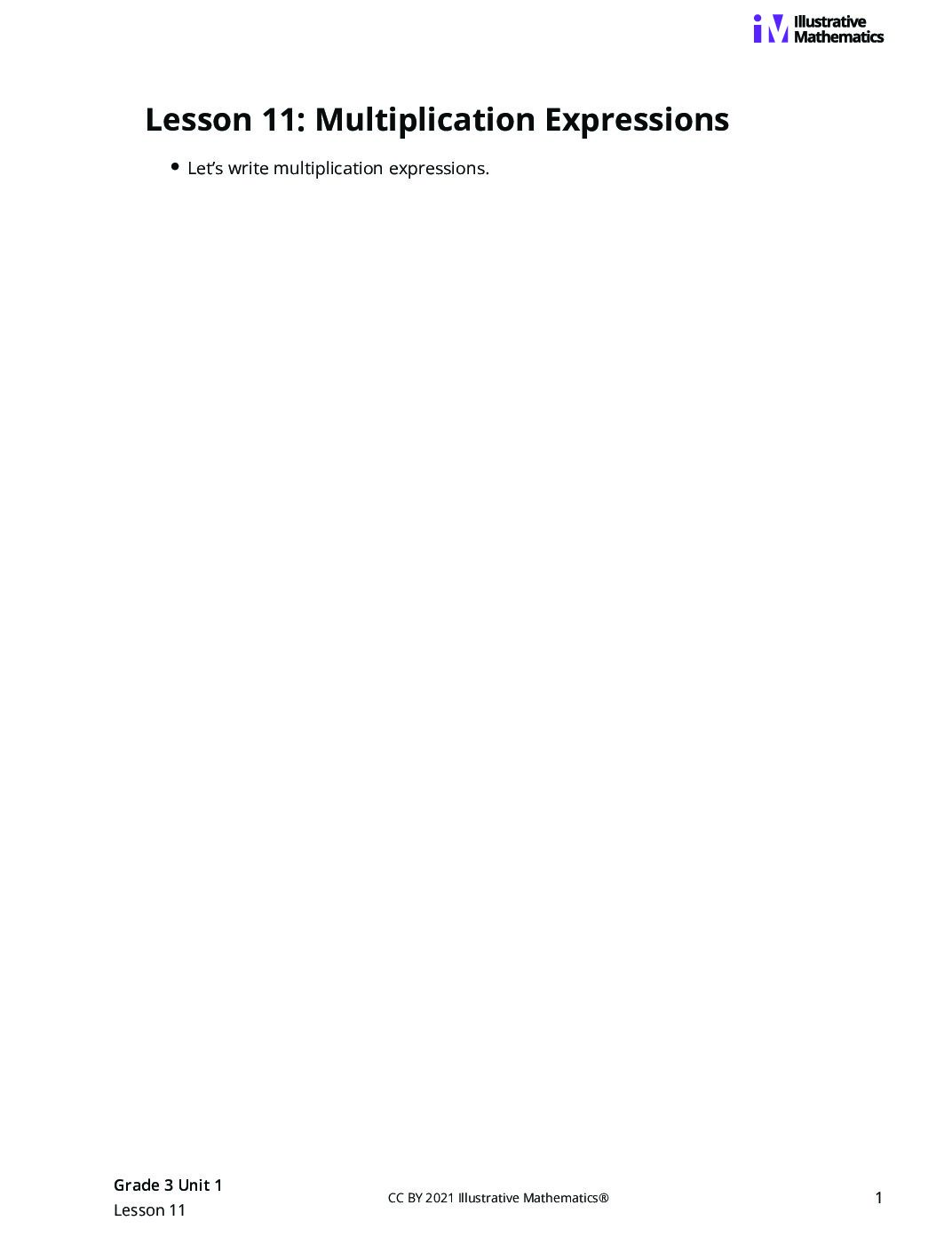 Grade3 1 11 Lesson Student Task Statements