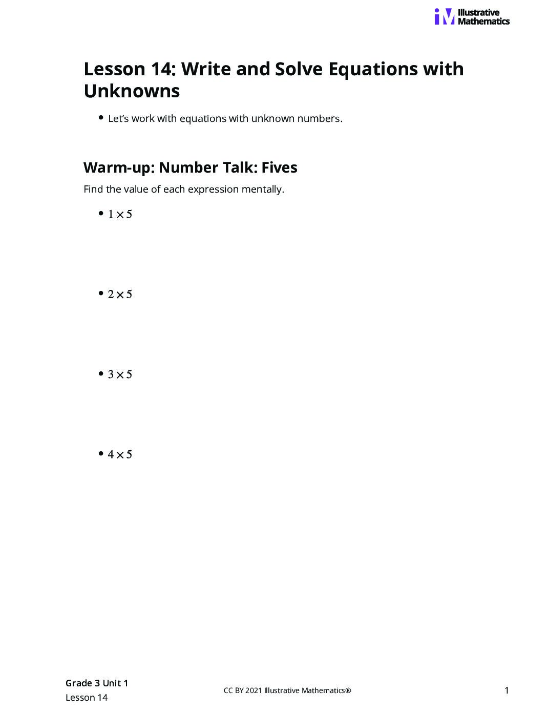 Grade3 1 14 Lesson Student Task Statements