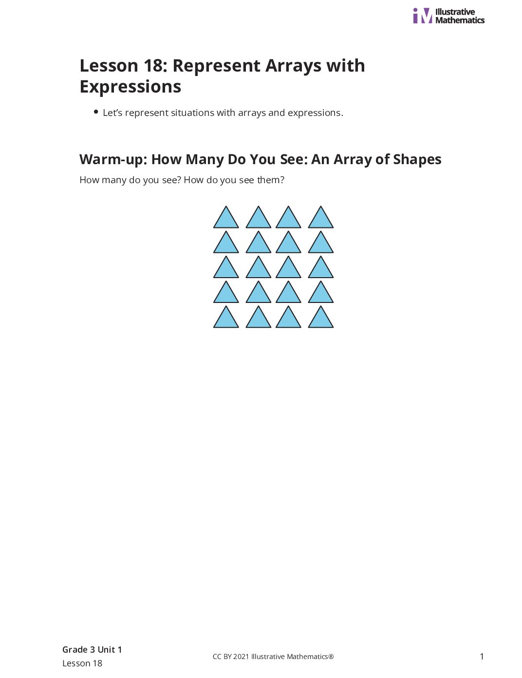 Grade3 1 18 Lesson Student Task Statements