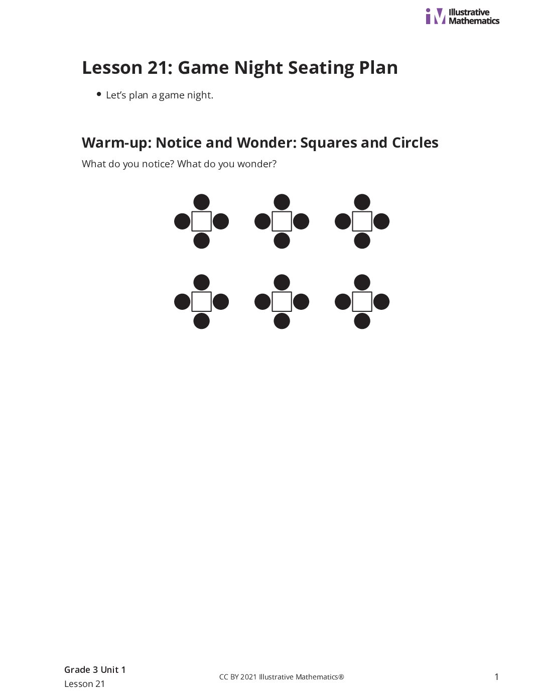 Grade3 1 21 Lesson Student Task Statements