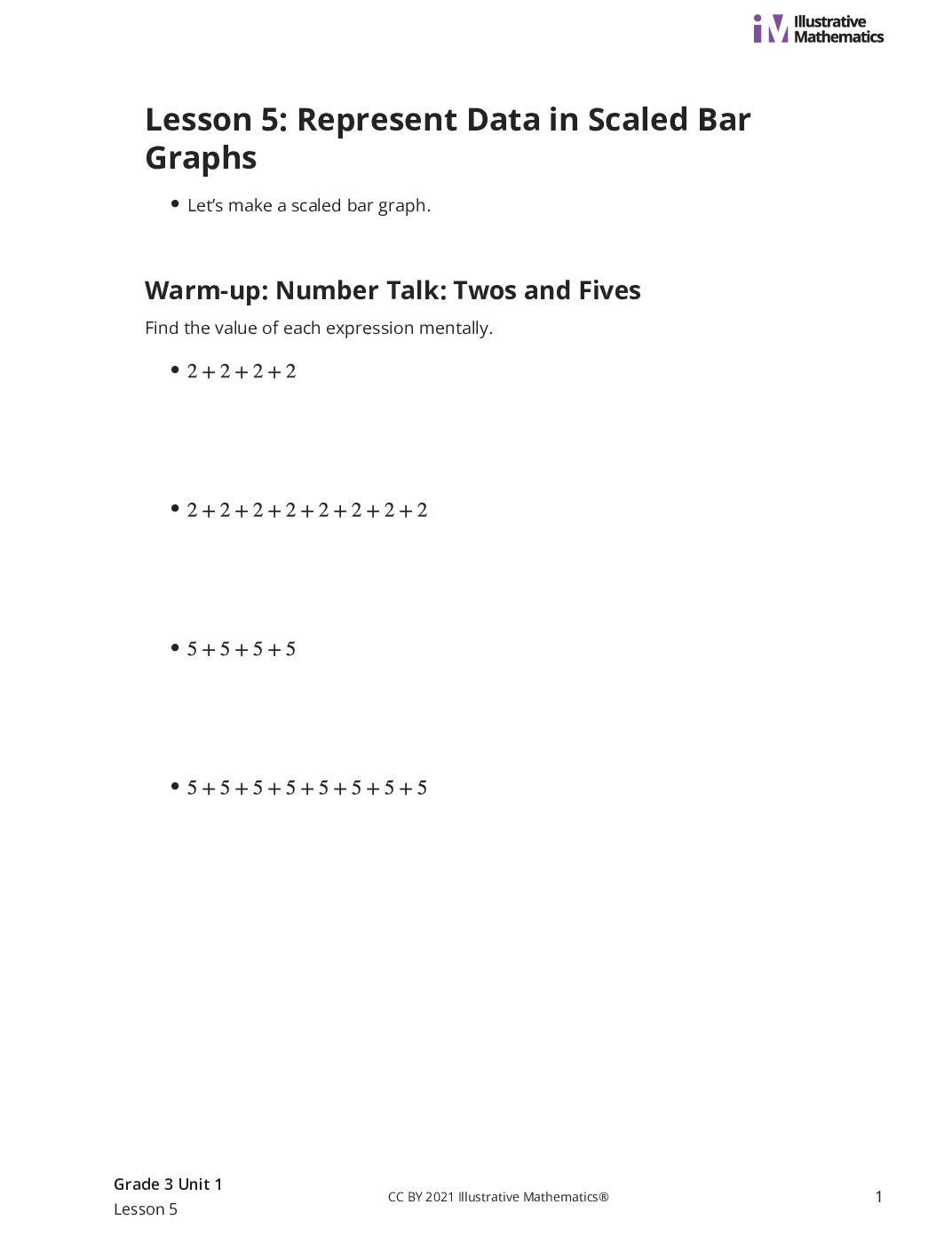 Grade3 1 5 Lesson Student Task Statements