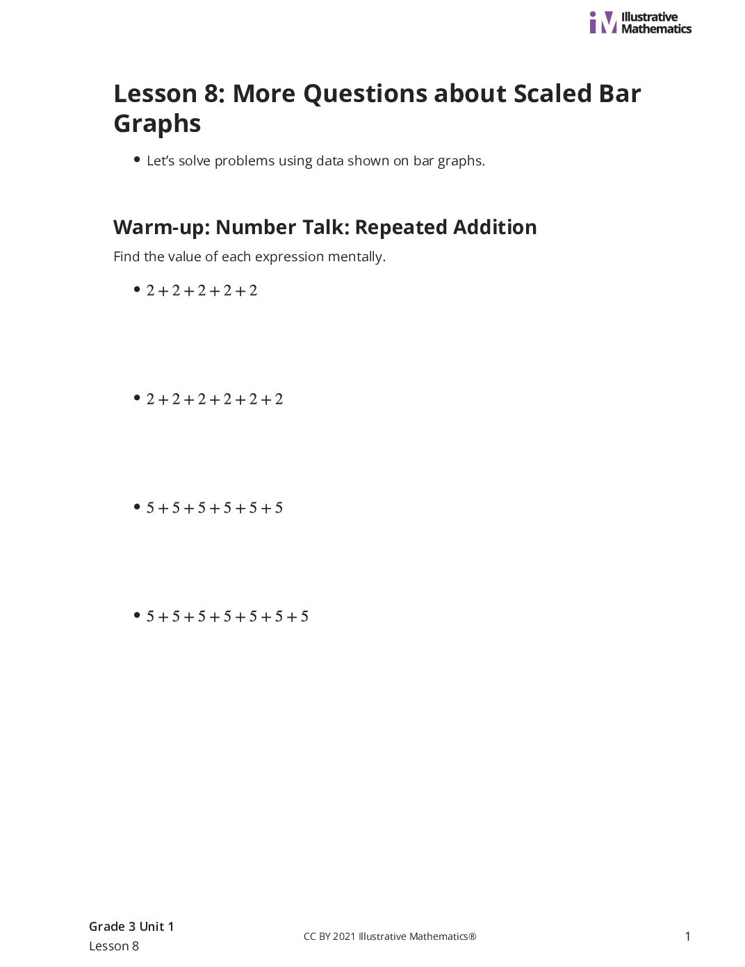 Grade3 1 8 Lesson Student Task Statements