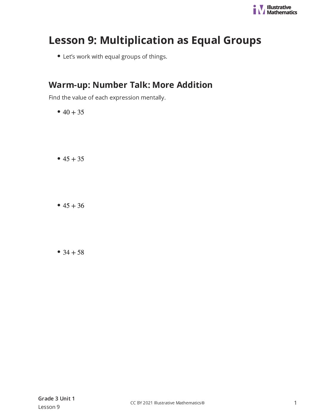 Grade3 1 9 Lesson Student Task Statements