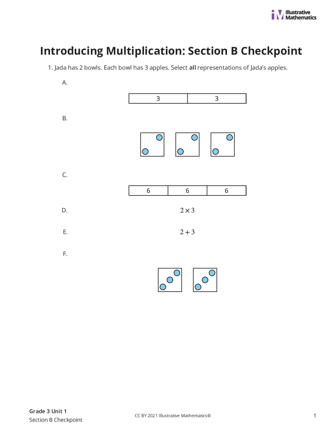 Grade3 1 Section B Checkpoint Assessment
