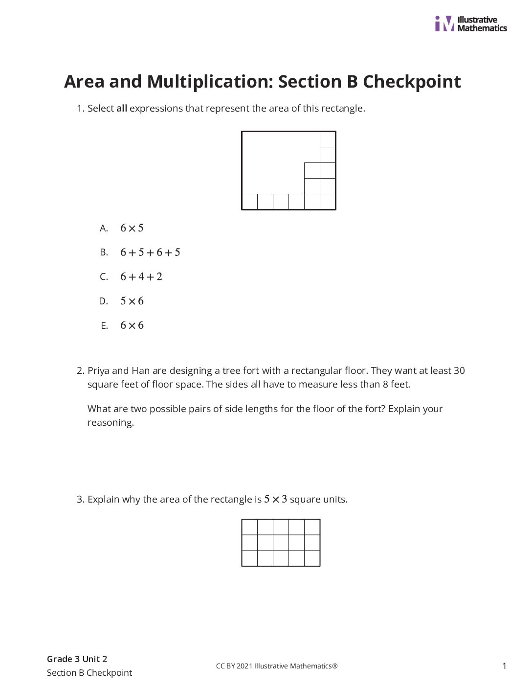Grade3 2 Section B Checkpoint Assessment