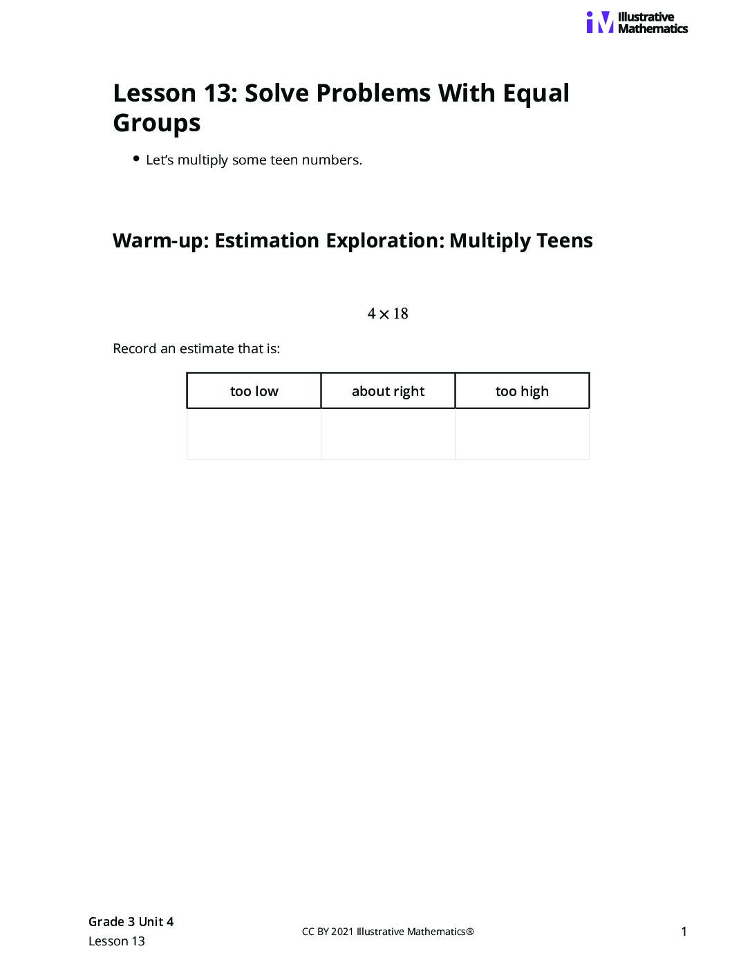 Grade3 4 13 Lesson Student Task Statements