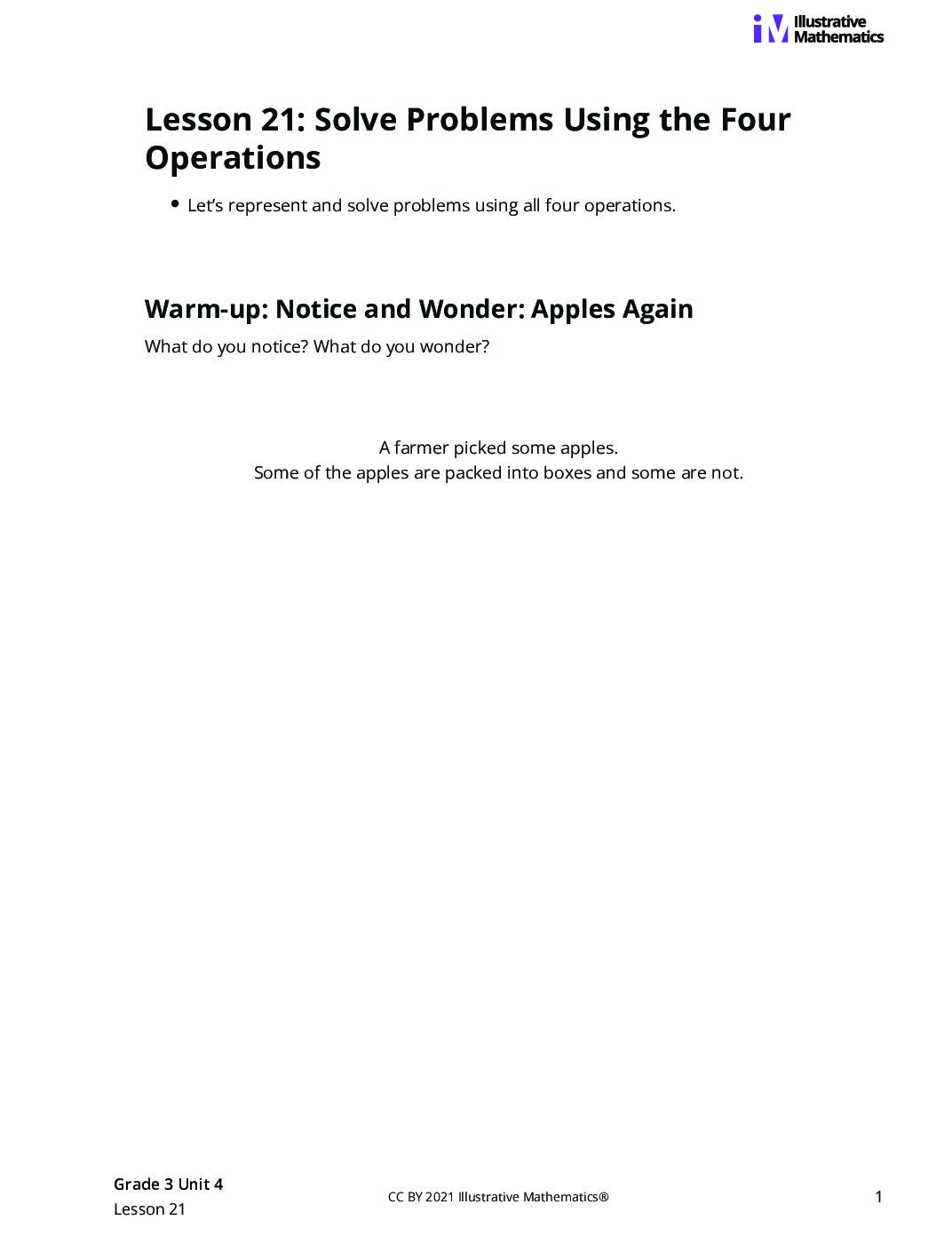 Grade3 4 21 Lesson Student Task Statements